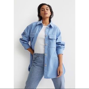 H&M Light Blue Oversized Shacket - Size S hardly worn